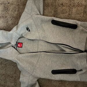 Nike Heather Gray Hoodie with Black Trim